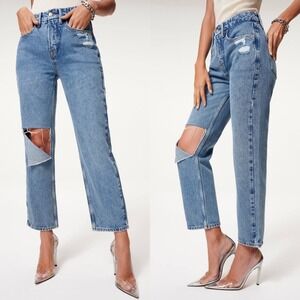 NWT Good American 90s Duster Straight leg jeans 2/26‎